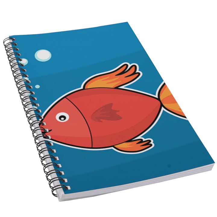 Sketch Nature Water Fish Cute 5.5  x 8.5  Notebook