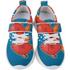 Sketch Nature Water Fish Cute Kids  Velcro Strap Shoes