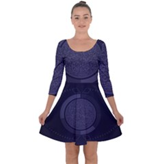 Technology Eye Quarter Sleeve Skater Dress