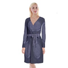 Technology Eye Long Sleeve Velvet Front Wrap Dress