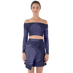 Technology Eye Off Shoulder Top With Skirt Set