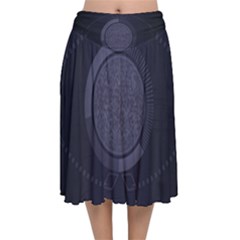 Technology Eye Velvet Flared Midi Skirt by HermanTelo