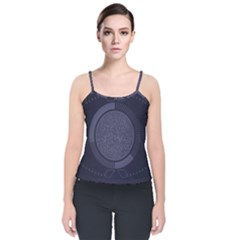 Technology Eye Velvet Spaghetti Strap Top