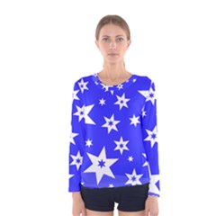 Star Background Pattern Advent Women s Long Sleeve Tee