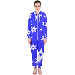 Star Background Pattern Advent Hooded Jumpsuit (ladies) 