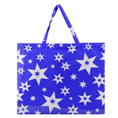 Star Background Pattern Advent Zipper Large Tote Bag