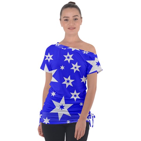 Star Background Pattern Advent Tie-up Tee by HermanTelo