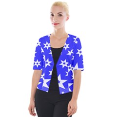 Star Background Pattern Advent Cropped Button Cardigan by HermanTelo