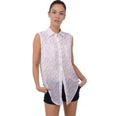 Wallpaper Abstract Pattern Graphic Sleeveless Chiffon Button Shirt