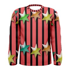 Star Christmas Greeting Men s Long Sleeve Tee