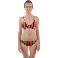 Star Christmas Greeting Wrap Around Bikini Set by HermanTelo