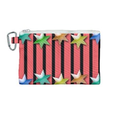 Star Christmas Greeting Canvas Cosmetic Bag (medium) by HermanTelo