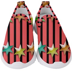 Star Christmas Greeting Kids  Slip On Sneakers by HermanTelo