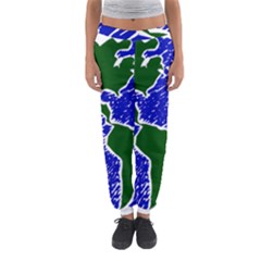 Globe Drawing Earth Ocean Women s Jogger Sweatpants