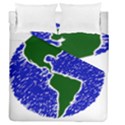 Globe Drawing Earth Ocean Duvet Cover Double Side (Queen Size) View1