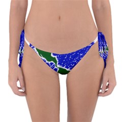 Globe Drawing Earth Ocean Reversible Bikini Bottom by HermanTelo