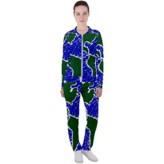 Globe Drawing Earth Ocean Casual Jacket And Pants Set