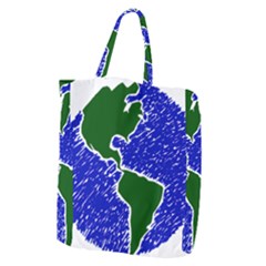 Globe Drawing Earth Ocean Giant Grocery Tote