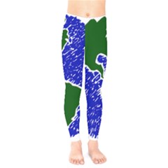 Globe Drawing Earth Ocean Kids  Legging