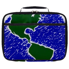 Globe Drawing Earth Ocean Full Print Lunch Bag