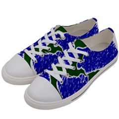 Globe Drawing Earth Ocean Women s Low Top Canvas Sneakers by HermanTelo