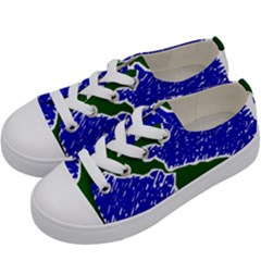 Globe Drawing Earth Ocean Kids  Low Top Canvas Sneakers