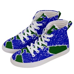 Globe Drawing Earth Ocean Women s Hi-top Skate Sneakers