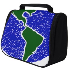 Globe Drawing Earth Ocean Full Print Travel Pouch (big) by HermanTelo