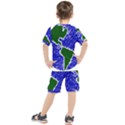 Globe Drawing Earth Ocean Kids  Tee and Shorts Set View2