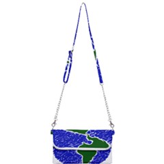 Globe Drawing Earth Ocean Mini Crossbody Handbag