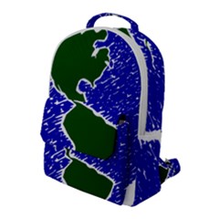 Globe Drawing Earth Ocean Flap Pocket Backpack (large) by HermanTelo