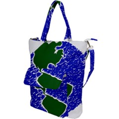 Globe Drawing Earth Ocean Shoulder Tote Bag