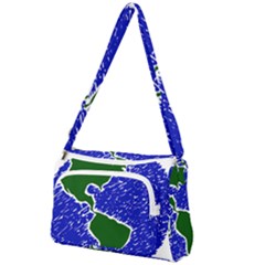 Globe Drawing Earth Ocean Front Pocket Crossbody Bag by HermanTelo