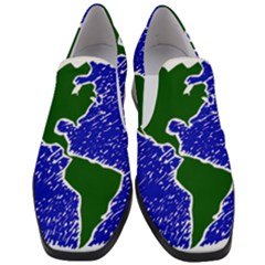 Globe Drawing Earth Ocean Slip On Heel Loafers by HermanTelo