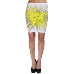 Smilie Sun Emoticon Yellow Cheeky Bodycon Skirt