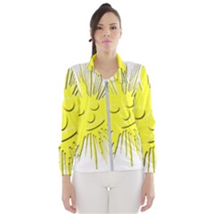 Smilie Sun Emoticon Yellow Cheeky Women s Windbreaker by HermanTelo