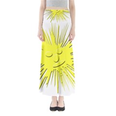 Smilie Sun Emoticon Yellow Cheeky Full Length Maxi Skirt