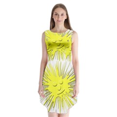 Smilie Sun Emoticon Yellow Cheeky Sleeveless Chiffon Dress   by HermanTelo