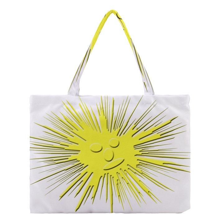 Smilie Sun Emoticon Yellow Cheeky Medium Tote Bag