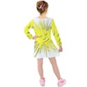 Smilie Sun Emoticon Yellow Cheeky Kids  Long Sleeve Velvet Dress View2