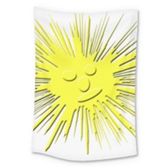 Smilie Sun Emoticon Yellow Cheeky Large Tapestry