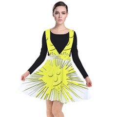 Smilie Sun Emoticon Yellow Cheeky Plunge Pinafore Dress