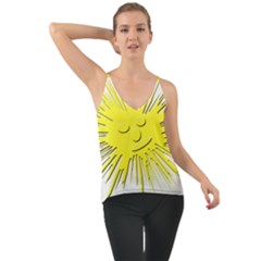 Smilie Sun Emoticon Yellow Cheeky Chiffon Cami