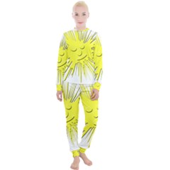 Smilie Sun Emoticon Yellow Cheeky Women s Lounge Set