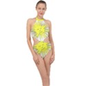 Smilie Sun Emoticon Yellow Cheeky Halter Side Cut Swimsuit View1