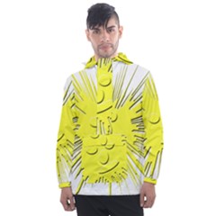 Smilie Sun Emoticon Yellow Cheeky Men s Front Pocket Pullover Windbreaker