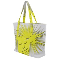 Smilie Sun Emoticon Yellow Cheeky Zip Up Canvas Bag