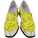 Smilie Sun Emoticon Yellow Cheeky Women s Chunky Heel Loafers View1