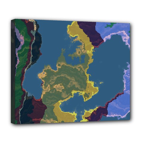 Map Geography World Deluxe Canvas 24  X 20  (stretched)