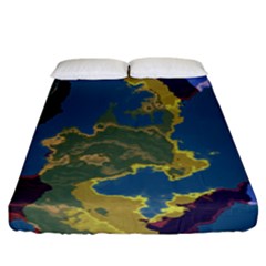 Map Geography World Fitted Sheet (california King Size)